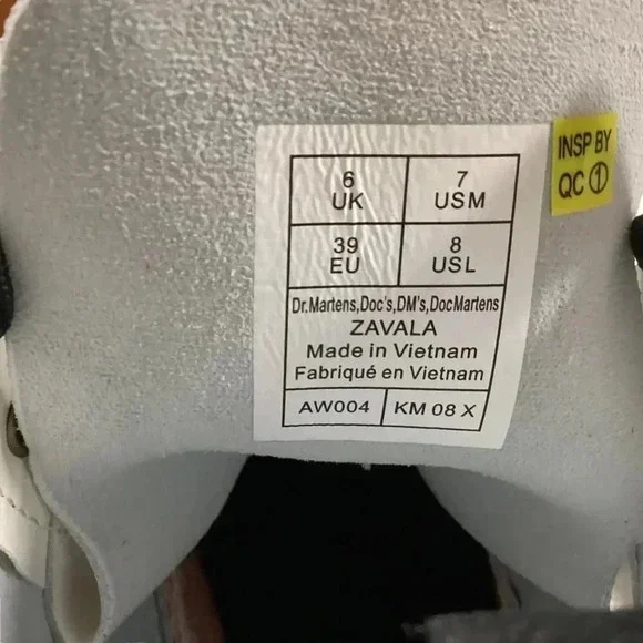 Dr Martens Boots Womens 8 38.5 White Zavala Lace Up Smooth Leather Combat NEW - Picture 9 of 9